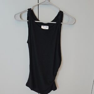 LNA Black Knotted-Strap Tank Top